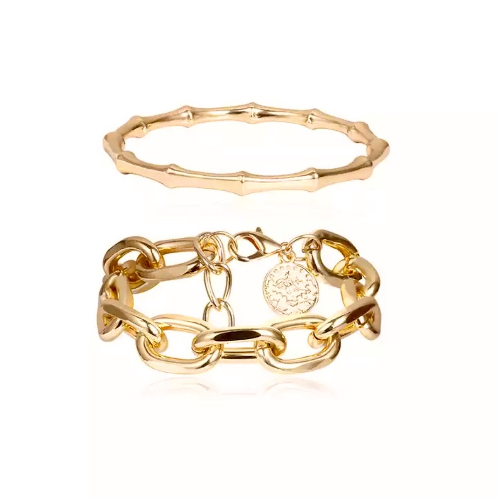 🍋2/$30 New Gold Bracelet Set - Picture 3 of 4